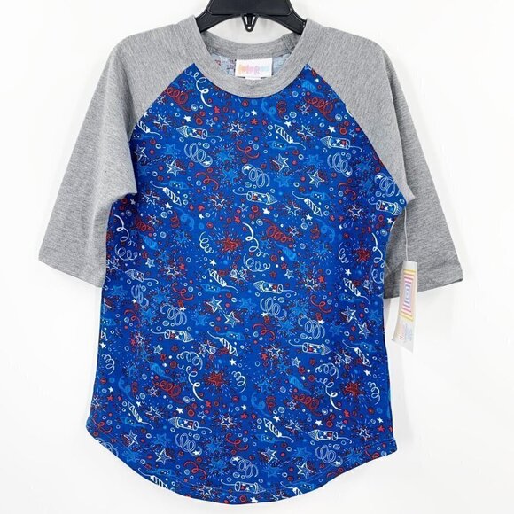 Lularoe Sloan Red White Blue Tee - Picture 1 of 5